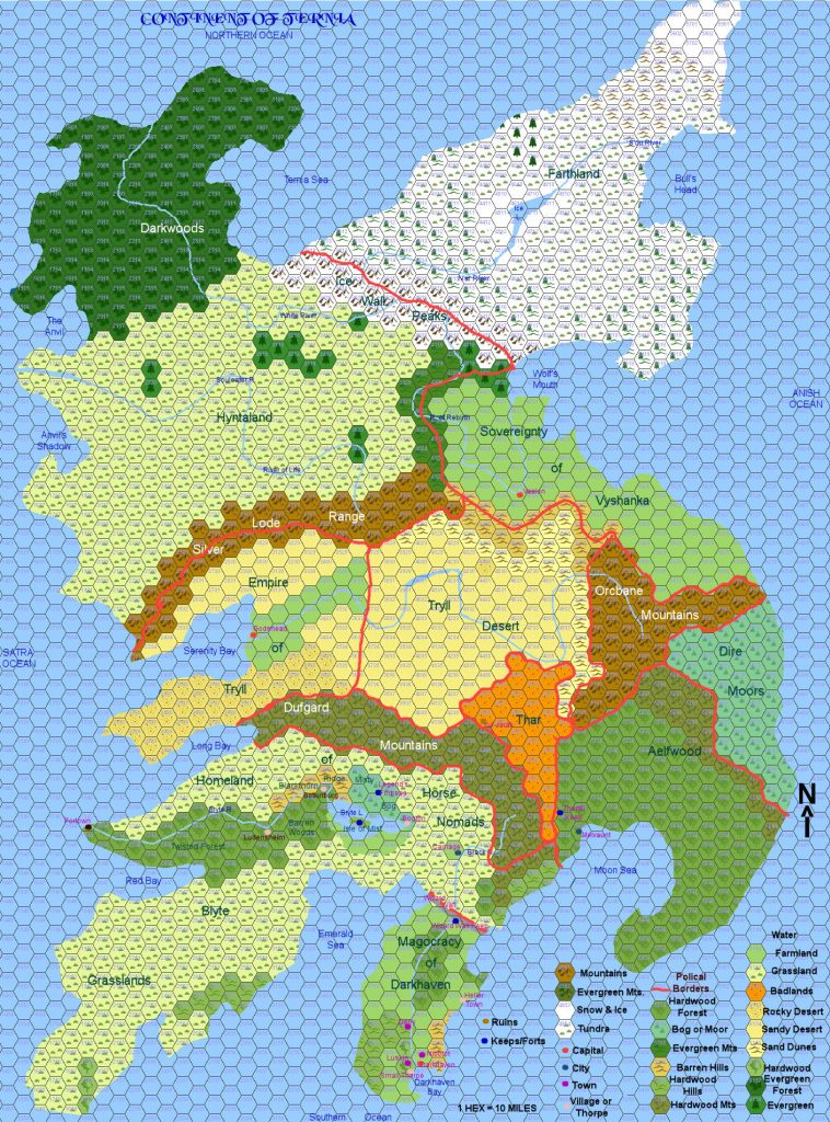 Continent of Ternia from the world of Gaela by Roxanne Johnson