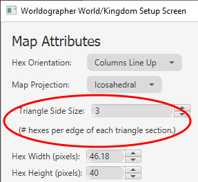 Options for an icosahedral map.