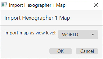 Import Hexographer 1 Map Dialog.