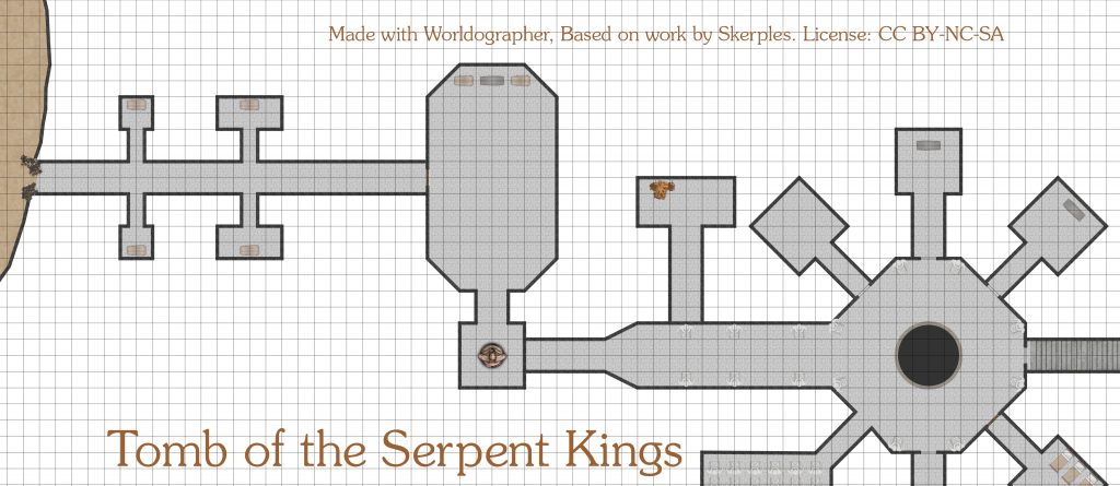 Tomb of the Serpent Kings partial map.