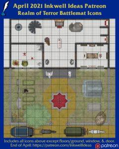 Realm of Terror Battlemat Map Icons (2021 April). Get it via DriveThruRPG.