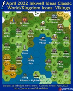 Vikings Classic World/Kingdom Map Icons (2022 April). Get it via DriveThruRPG.