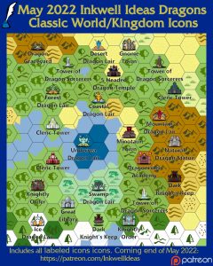 Dragons Classic World/Kingdom Map Icons (2022 May). Get it via DriveThruRPG.