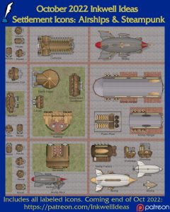 Airships & Steampunk Settlement Map Icons 