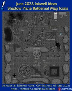 Shadowfell Battlemat Map Icons (2023 June). Get it via DriveThruRPG.
