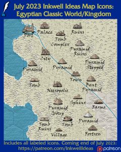 Egypt Classic World/Kingdom Map Icons (2023 July). Get it via DriveThruRPG.