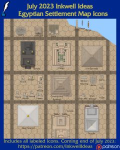 Egypt Settlement Map Icons (2023 July). Get it via DriveThruRPG.