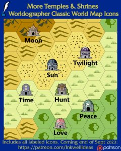 More Gods Classic World/Kingdom Map Icons (2023 September). Get it via DriveThruRPG.