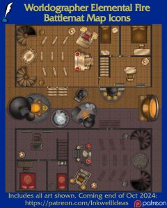 Elemental Fire Battlemat Map Icon