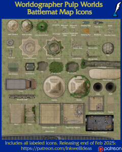 Pulp Worlds Battlemat Map Icons