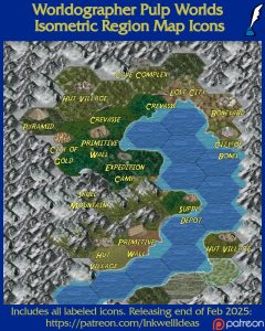 Pulp Worlds Isometric World/Kingdom Map Icons